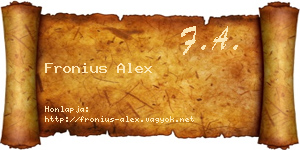 Fronius Alex névjegykártya